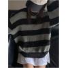 imageSHENHE Womens Color Block Oversized Crew Neck Ribbed Knit Casual Sweater PulloverBlack and Gray