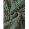 imageSHENHE Womens Crochet Hollow Out V Neck Long Sleeve Sheer Sweater Pullover Cover Up TopGreen