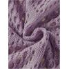 imageSHENHE Womens Crochet Hollow Out V Neck Long Sleeve Sheer Sweater Pullover Cover Up TopPurple