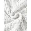 imageSHENHE Womens Crochet Hollow Out V Neck Long Sleeve Sheer Sweater Pullover Cover Up TopWhite