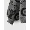 imageSHENHE Womens Oversized Goth Cartoon Pattern Ripped Round Neck Sweater Pullover Top