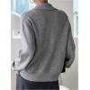 imageSHENHE Womens Zip Up Sweater Jacket Collared Long Sleeve Soft Cardigan Outwear with PocketsGrey