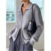 imageSHENHE Womens Zip Up Sweater Jacket Collared Long Sleeve Soft Cardigan Outwear with PocketsGrey