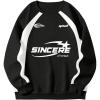 imageSHENHE Mens Crewneck Letter Graphic Sweatshirt Raglan Sleeve Vintage Pullover SweatshirtBlack