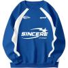 imageSHENHE Mens Crewneck Letter Graphic Sweatshirt Raglan Sleeve Vintage Pullover SweatshirtBlue