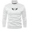 imageSHENHE Mens Graphic Letter Print Mock Neck Long Sleeve Casual Pullover Sweatshirt TopWhite