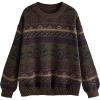 imageSHENHE Womens Oversized Grunge Punk Geo Print Long Sleeve Drop Shoulder Sweaters Top