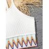 imageSHENHE Girls 2 Piece Swimsuit High Waisted Spagehtti Strap Chevron Tape Bathing SuitApricot