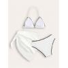 imageSHENHE Girls 3 Piece Swimsuits with Cover Up Triangle Halter High Waisted Bikini Bathing SuitsWhite