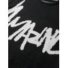 imageSHENHE Mens Crew Neck Graphic Sweater Long Sleeve Gothic Loose Sweater Pullover TopLetters Black