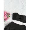imageSHENHE Womens 2 Pieces Outfits Twist Front Strapless Tube Tops and Layered A Line Mini Skirts SetsBlack