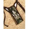 imageSHENHE Womens Camouflage Print Halter Neck Vacation Triangle Bikini SetCamo Army Green