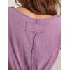 imageSHENHE Womens Cap Sleeve Ruched Crop Top V Neck Smocked Back Casual Y2k TshirtViolet Purple