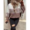 imageSHENHE Womens Color Block Oversized Sweater Crew Neck Drop Shoulder Soft Knit Pullover TopsMulticolor