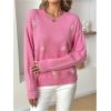 imageSHENHE Womens Crewneck Long Sleeve Sweater Pearl Embellished Elegant Knit Sweater Pullover