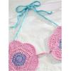 imageSHENHE Womens Crochet Swimsuit Cover Up Set Halter Triangle String Micro Bikini BeachwearBlue and Purple