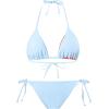 imageSHENHE Womens Floral 3 Piece Swimsuit Triangle Halter String Bikini Set with Cover Up Long SkirtBlue