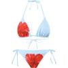 imageSHENHE Womens Floral 3 Piece Swimsuit Triangle Halter String Bikini Set with Cover Up Long SkirtBlue