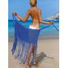 imageSHENHE Womens Fringe Beach Sarong Sheer Tie Side Bathing Suit Wrap Skirt Beach CoverupRoyal Blue
