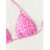 imageSHENHE Womens Leopard Print Triangle Bikini Top Halter Neck Tie Back Padded Swimsuit TopPink