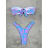 imageSHENHE Womens Strapless Bandeau Bikini Y2K Floral Tie Back High Cut Cheeky Thong Swimsuit SetPurple