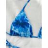 imageSHENHE Womens Two Piece Triangle Swimsuit Floral Tie Dye Halter String Bikini SetBlue