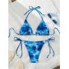 imageSHENHE Womens Two Piece Triangle Swimsuit Floral Tie Dye Halter String Bikini SetBlue