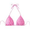 imageSHENHE Womens Leopard Print Triangle Bikini Top Halter Neck Tie Back Padded Swimsuit TopPink