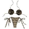 imageSHENHE Womens Sexy Micro Bikini String Thong Bikini Set Leopard 2 Piece Halter SwimsuitsKhaki
