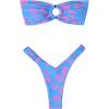 imageSHENHE Womens Strapless Bandeau Bikini Y2K Floral Tie Back High Cut Cheeky Thong Swimsuit SetPurple