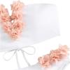 imageSHENHE Womens 2 Piece Bandeau Bikini Set Strapless Lace Up Appliques Flower SwimsuitWhite
