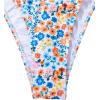 imageSHENHE Womens 2 Piece Bandeau High Cut Swimsuit Floral Twist Front String Bathing Bikini SetBlue