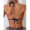 imageSHENHE Womens 2 Piece Swimsuit Zebra Print Halter Neck Triangle Tie Side Bikini SetZebra Print Black