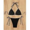 imageSHENHE Womens 2 Piece Swimsuits Halter Triangle Bathing Suit Tie String Bikini SetBlack