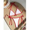 imageSHENHE Womens 2 Piece Swimsuits Halter Triangle Bathing Suit Tie String Bikini SetCherry Red White