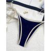 imageSHENHE Womens 2 Piece Swimsuits Halter Triangle Bathing Suit Tie String Bikini SetDark Blue