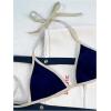 imageSHENHE Womens 2 Piece Swimsuits Halter Triangle Bathing Suit Tie String Bikini SetDark Blue