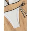 imageSHENHE Womens 2 Piece Swimsuits Halter Triangle Bathing Suit Tie String Bikini SetWhite and Black