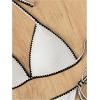 imageSHENHE Womens 2 Piece Swimsuits Halter Triangle Bathing Suit Tie String Bikini SetWhite and Black