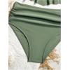 imageSHENHE Womens High Waisted Tankini Set 2 Piece Flowy Ruffle Top Tummy Control Bathing SuitsArmy Green