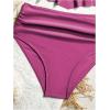 imageSHENHE Womens High Waisted Tankini Set 2 Piece Flowy Ruffle Top Tummy Control Bathing SuitsDark Pink