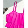 imageSHENHE Womens High Waisted Tankini Set 2 Piece Flowy Ruffle Top Tummy Control Bathing SuitsLight Pink