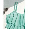 imageSHENHE Womens High Waisted Tankini Set 2 Piece Flowy Ruffle Top Tummy Control Bathing SuitsMint Green