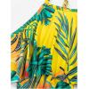 imageSHENHE Womens High Waisted Tankini Set 2 Piece Flowy Ruffle Top Tummy Control Bathing SuitsTropical Yellow