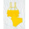 imageSHENHE Womens High Waisted Tankini Set 2 Piece Flowy Ruffle Top Tummy Control Bathing SuitsYellow