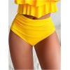 imageSHENHE Womens High Waisted Tankini Set 2 Piece Flowy Ruffle Top Tummy Control Bathing SuitsYellow
