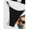 imageSHENHE Womens Sexy Bikini Sets Ring Triangle Tie Bathing Suits 2 Piece SwimsuitsBlack Chain