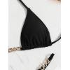 imageSHENHE Womens Sexy Bikini Sets Ring Triangle Tie Bathing Suits 2 Piece SwimsuitsBlack Chain