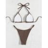 imageSHENHE Womens Sexy Bikini Sets Ring Triangle Tie Bathing Suits 2 Piece SwimsuitsBrown
