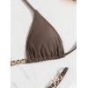 imageSHENHE Womens Sexy Bikini Sets Ring Triangle Tie Bathing Suits 2 Piece SwimsuitsBrown